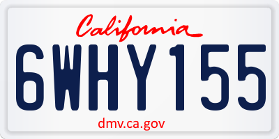 CA license plate 6WHY155