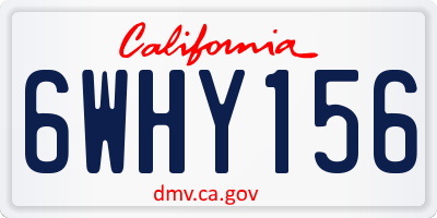 CA license plate 6WHY156