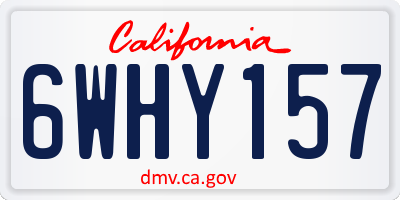 CA license plate 6WHY157