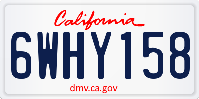 CA license plate 6WHY158