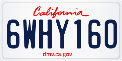 CA license plate 6WHY160