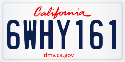 CA license plate 6WHY161