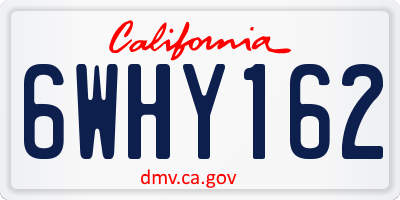 CA license plate 6WHY162