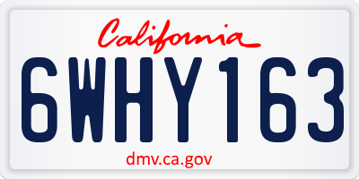 CA license plate 6WHY163