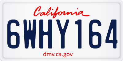 CA license plate 6WHY164