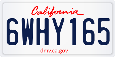CA license plate 6WHY165