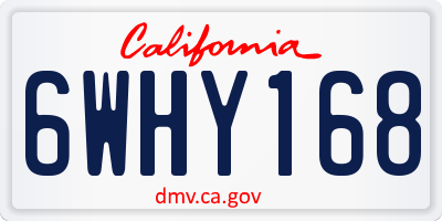 CA license plate 6WHY168