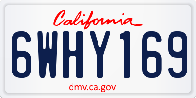 CA license plate 6WHY169