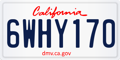 CA license plate 6WHY170