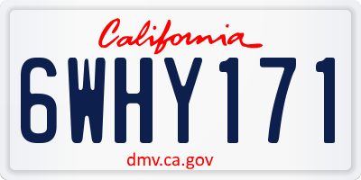 CA license plate 6WHY171