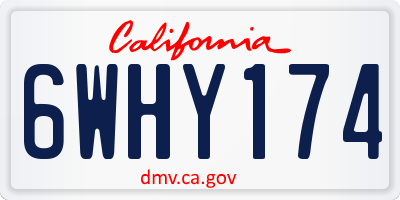 CA license plate 6WHY174