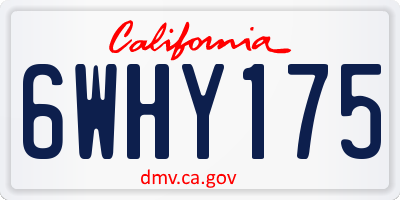 CA license plate 6WHY175