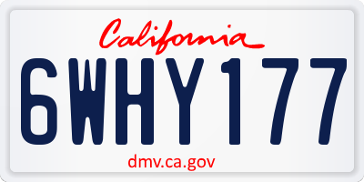 CA license plate 6WHY177