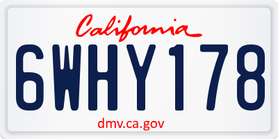 CA license plate 6WHY178