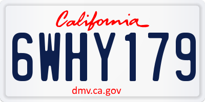 CA license plate 6WHY179