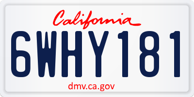 CA license plate 6WHY181