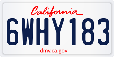 CA license plate 6WHY183