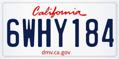 CA license plate 6WHY184