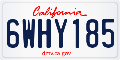 CA license plate 6WHY185