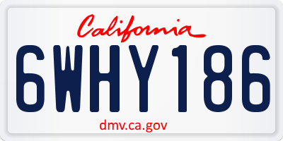 CA license plate 6WHY186