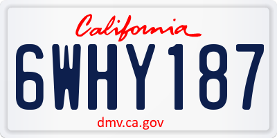 CA license plate 6WHY187