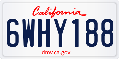 CA license plate 6WHY188