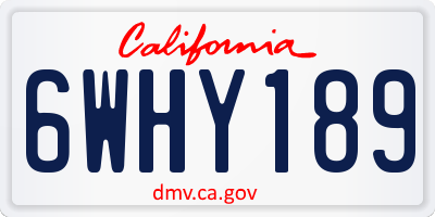 CA license plate 6WHY189