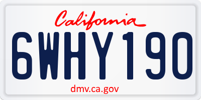 CA license plate 6WHY190