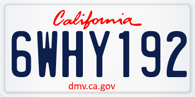 CA license plate 6WHY192
