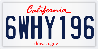 CA license plate 6WHY196