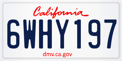 CA license plate 6WHY197