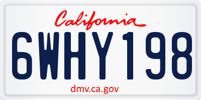 CA license plate 6WHY198