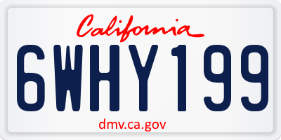 CA license plate 6WHY199