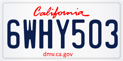 CA license plate 6WHY503