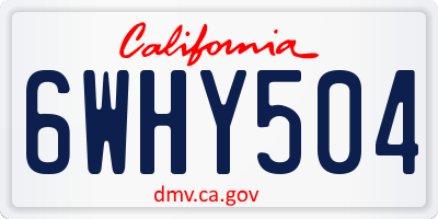 CA license plate 6WHY504