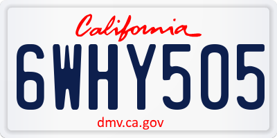 CA license plate 6WHY505