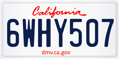 CA license plate 6WHY507