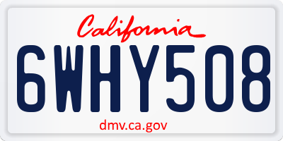 CA license plate 6WHY508