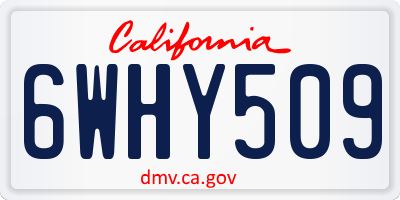 CA license plate 6WHY509