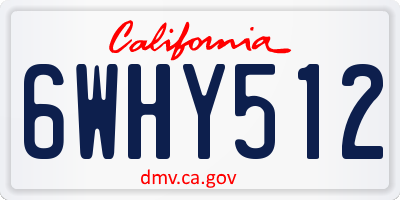 CA license plate 6WHY512