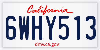 CA license plate 6WHY513
