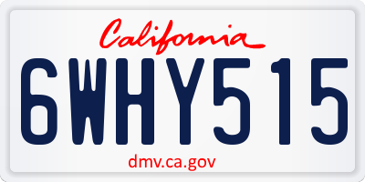 CA license plate 6WHY515