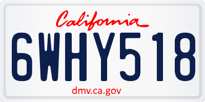 CA license plate 6WHY518