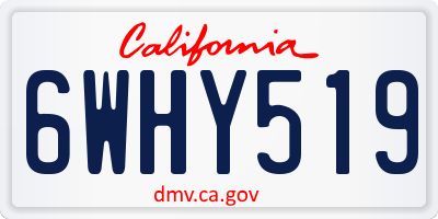 CA license plate 6WHY519