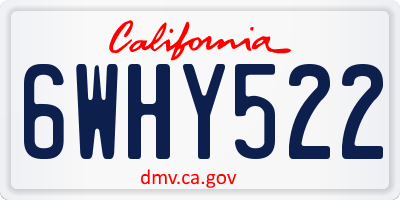 CA license plate 6WHY522
