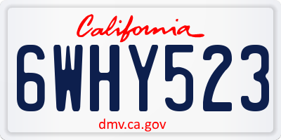 CA license plate 6WHY523
