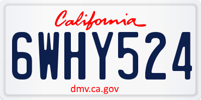 CA license plate 6WHY524