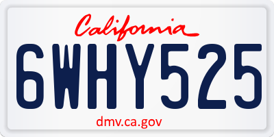 CA license plate 6WHY525