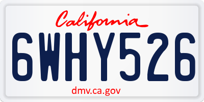 CA license plate 6WHY526