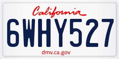 CA license plate 6WHY527